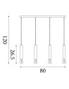 Searchlight® I Пендел Dulwich Bar - черен метал I 4 x E27 - 35720-4BK - 4