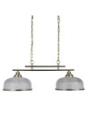 Searchlight® I Пендел Bistro II - античен месинг и стъкло в стил холофан I 2 x E27 - 3592-2AB - 2