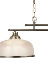 Searchlight® I Пендел Bistro II - античен месинг и стъкло в стил холофан I 2 x E27 - 3592-2AB - 3