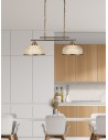 Searchlight® I Пендел Bistro II - античен месинг и стъкло в стил холофан I 2 x E27 - 3592-2AB - 5