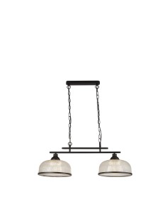 Searchlight® I Пендел Highworth - черен метал и стъкло в стил холофан I 2 x E27 - 3592-2BK - Цена | LEDs4economy