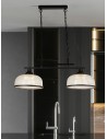 Searchlight® I Пендел Highworth - черен метал и стъкло в стил холофан I 2 x E27 - 3592-2BK - 5
