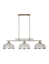 Searchlight® I Полилей Bistro II - античен месинг и стъкло в стил холофан I 3 x E27 - 3593-3AB - 2