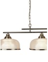 Searchlight® I Полилей Bistro II - античен месинг и стъкло в стил холофан I 3 x E27 - 3593-3AB - 3