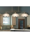 Searchlight® I Полилей Bistro II - античен месинг и стъкло в стил холофан I 3 x E27 - 3593-3AB - 5