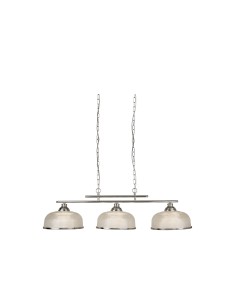 Searchlight® I Пендел Bistro II - сатенено сребро и холофаново стъкло I 3 x E27 - 3593-3SS - Цена | LEDs4economy