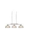 Searchlight® I Пендел Bistro II - сатенено сребро и холофаново стъкло I 3 x E27 - 3593-3SS
