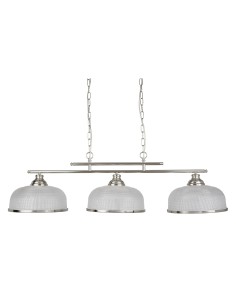 Searchlight® I Пендел Bistro II - сатенено сребро и холофаново стъкло I 3 x E27 - 3593-3SS - Цена | LEDs4economy 2