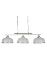 Searchlight® I Пендел Bistro II - сатенено сребро и холофаново стъкло I 3 x E27 - 3593-3SS - 2