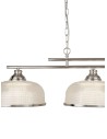 Searchlight® I Пендел Bistro II - сатенено сребро и холофаново стъкло I 3 x E27 - 3593-3SS - 3
