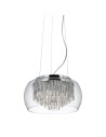 Searchlight® I Пендел Curva - хромиран метал и кристално стъкло I 4 x G9 - 3624-4CC