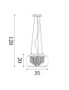 Searchlight® I Пендел Curva - хромиран метал и кристално стъкло I 4 x G9 - 3624-4CC - 4