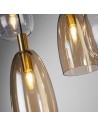 Searchlight® I Пендел Divine - черен метал и цветно стъкло I 8 x E14 - 36463-8BK - 3