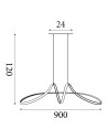 Searchlight® I LED Полилей Maisie, сив метал I 1 x LED - 36524GY - 4