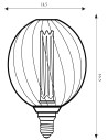 Searchlight® I Декоративна крушка RN метална клетка RN-BMC125152T черен цвят 4.5W димируема I 1 x E27 - 36604BK - 4