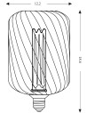 Searchlight® I Декоративна крушка RN метална клетка RN-BMC10316T черен цвят 4.5W димируема I 1 x E27 - 36605BK - 4
