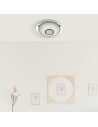 Searchlight® I Portland LED плафон - хром, огледало, бял стъклен абажур, IP44 I 1 x LED - 3883-41 - 5