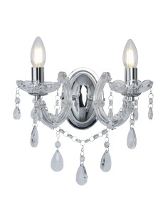 Searchlight® I Аплик Marie Therese - хромиран метал и прозрачен акрил I 2 x E14 - 399-2 - Цена | LEDs4economy