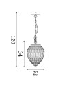 Searchlight® I Пендел Pineapple - античен месинг, метал и стъкло I 1 x E14 - 3991AB - 4