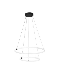 Searchlight® I Пендел с пръстен Revolve - черен метал и опалови тръбички I 1 x LED - 40176-2BK - Цена | LEDs4economy