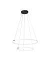 Searchlight® I Пендел с пръстен Revolve - черен метал и опалови тръбички I 1 x LED - 40176-2BK