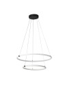Searchlight® I Пендел с пръстен Revolve - черен метал и опалови тръбички I 1 x LED - 40176-2BK - 2