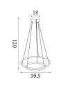 Searchlight® I Пендел с пръстен Revolve - черен метал и опалови тръбички I 1 x LED - 40176-2BK - 4