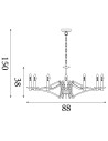 Searchlight® I Пендел Ascot - Античен месинг I 12 x E14 - 41312-12AB - 4
