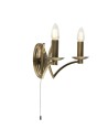 Searchlight® I Аплик Ascot - Античен месинг, метал I 2 x E14 - 41312-2AB