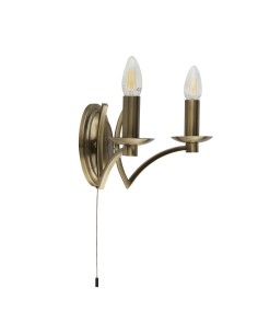 Searchlight® I Аплик Ascot - Античен месинг, метал I 2 x E14 - 41312-2AB - Цена | LEDs4economy 2