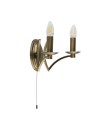 Searchlight® I Аплик Ascot - Античен месинг, метал I 2 x E14 - 41312-2AB - 2