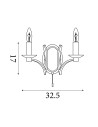 Searchlight® I Аплик Ascot - Античен месинг, метал I 2 x E14 - 41312-2AB - 4