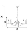 Searchlight® I Пендел Ascot - Античен месинг I 6 x E14 - 41312-6AB - 4