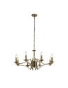Searchlight® I Пендел Ascot - античен месинг I 8 x E14 - 41312-8AB
