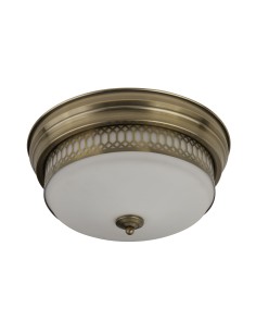 Searchlight® I Единбург плафон - Античен месинг и киселинно стъкло I 2 x E27 - 4132-2AB - Цена | LEDs4economy 2