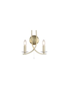 Searchlight® I Аплик Ascona, сатениран месинг, метал и стъкло I 2 x E14 - 4162-2SB - Цена | LEDs4economy