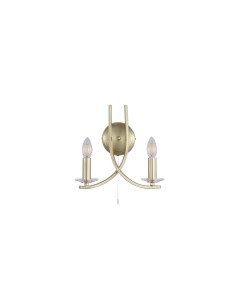 Searchlight® I Аплик Ascona, сатениран месинг, метал и стъкло I 2 x E14 - 4162-2SB - Цена | LEDs4economy 2