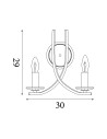 Searchlight® I Аплик Ascona, сатениран месинг, метал и стъкло I 2 x E14 - 4162-2SB - 4
