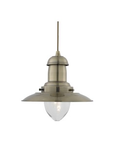 Searchlight® I Пендел Fisherman - Античен месинг, метал и стъкло I 1 x E27 - 4301AB - Цена | LEDs4economy