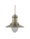 Searchlight® I Пендел Fisherman - Античен месинг, метал и стъкло I 1 x E27 - 4301AB - 2