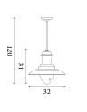 Searchlight® I Пендел Fisherman - Античен месинг, метал и стъкло I 1 x E27 - 4301AB - 4