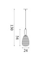 Searchlight® I Пендел Elixir - сатениран никел и оребрено стъкло I 1 x E27 - 43581-1SN - 4