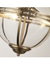 Searchlight® I Пендел Coronet - Античен месинг, метал и стъкло I 3 x E14 - 44213-3AB - 3