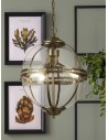 Searchlight® I Пендел Coronet - Античен месинг, метал и стъкло I 3 x E14 - 44213-3AB - 5