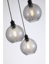 Searchlight® I Пендел Radiance, черен метал и опушено стъкло I 3 x E27 - 44520-3SM - 3