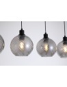 Searchlight® I Полилей Radiance, черен метал и опушено стъкло I 4 x E27 - 44520-4SM - 3