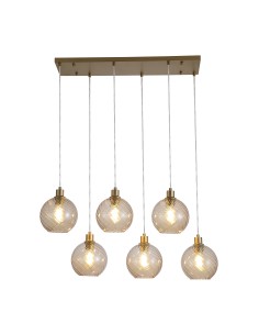 Searchlight® I Пендел Radiance Bar, злато и шампанско I 6 x E27 - 44520-6CP - Цена | LEDs4economy
