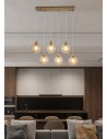 Searchlight® I Пендел Radiance Bar, злато и шампанско I 6 x E27 - 44520-6CP - 5