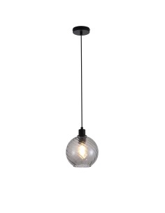 Searchlight® I Пендел Radiance, черен метал и опушено стъкло I 1 x E27 - 44520SM - Цена | LEDs4economy