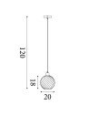 Searchlight® I Пендел Radiance, черен метал и опушено стъкло I 1 x E27 - 44520SM - 4